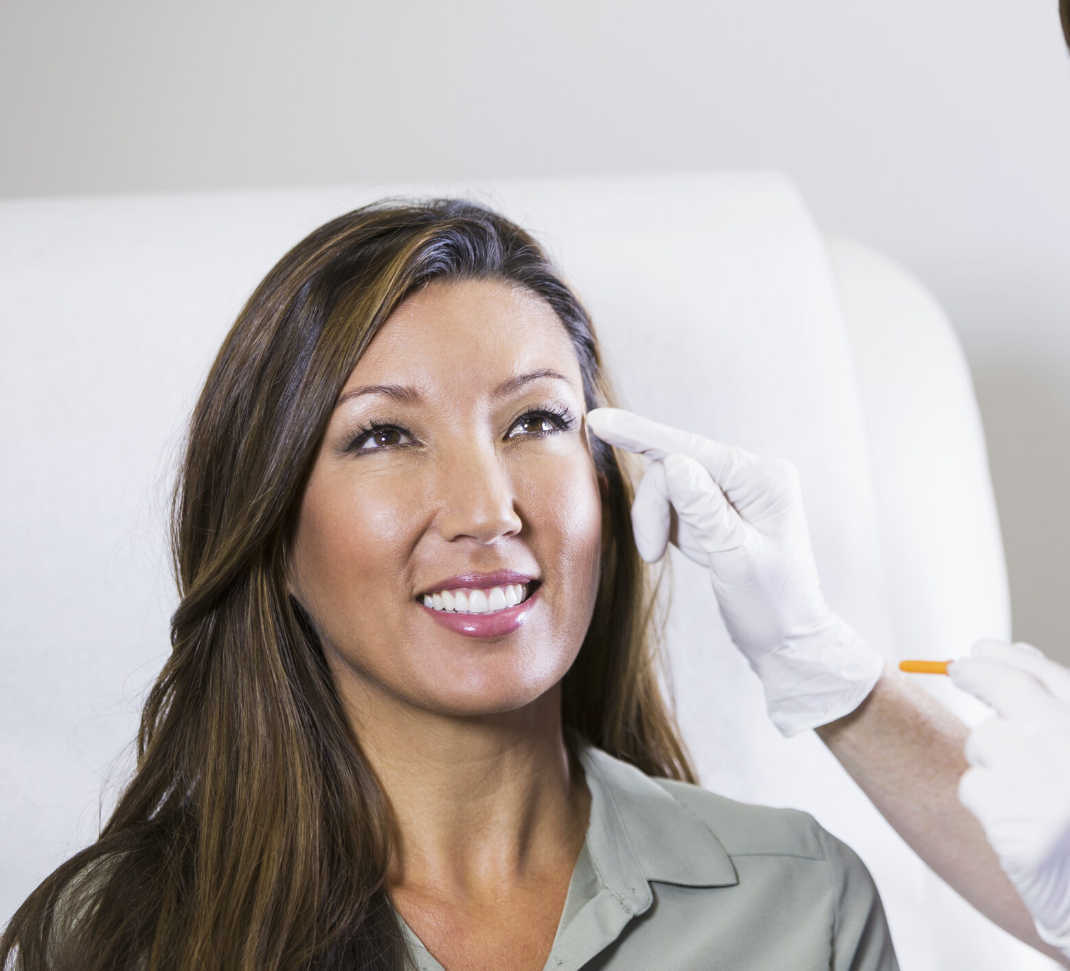 Botox injection in forehead