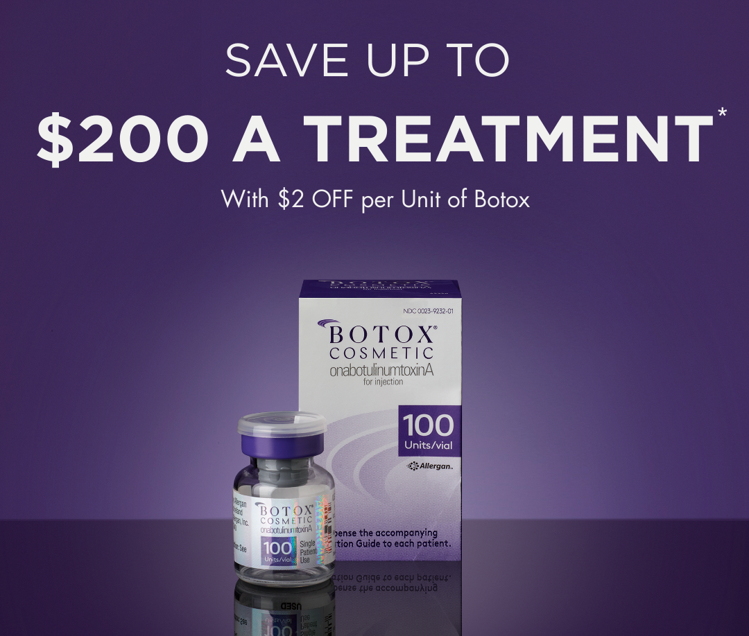 Promotional graphic advertising $2 off Botox per unit at Bloom Med Spa.