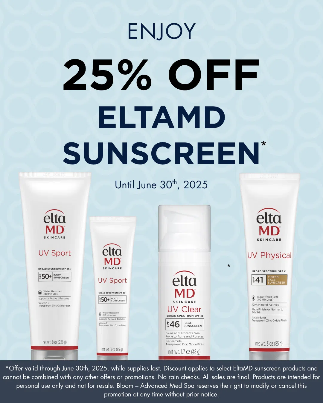 25% off EltaMD sunscreen promotion