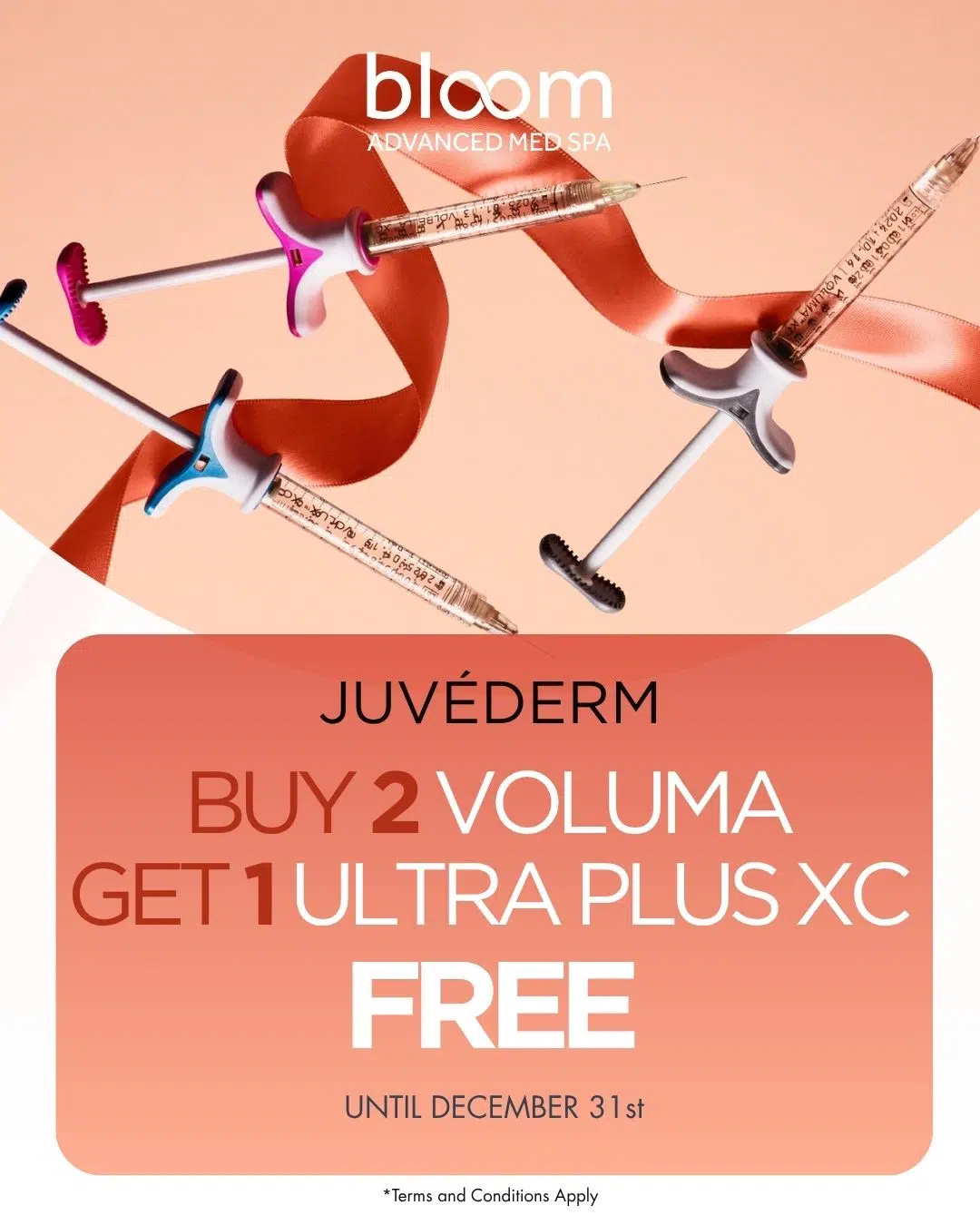 Buy 2 Voluma® treatments, get 1 Ultra Plus XC® free. Must be completed during the same visit. Non-transferable. Offer valid until December 31, 2025.
