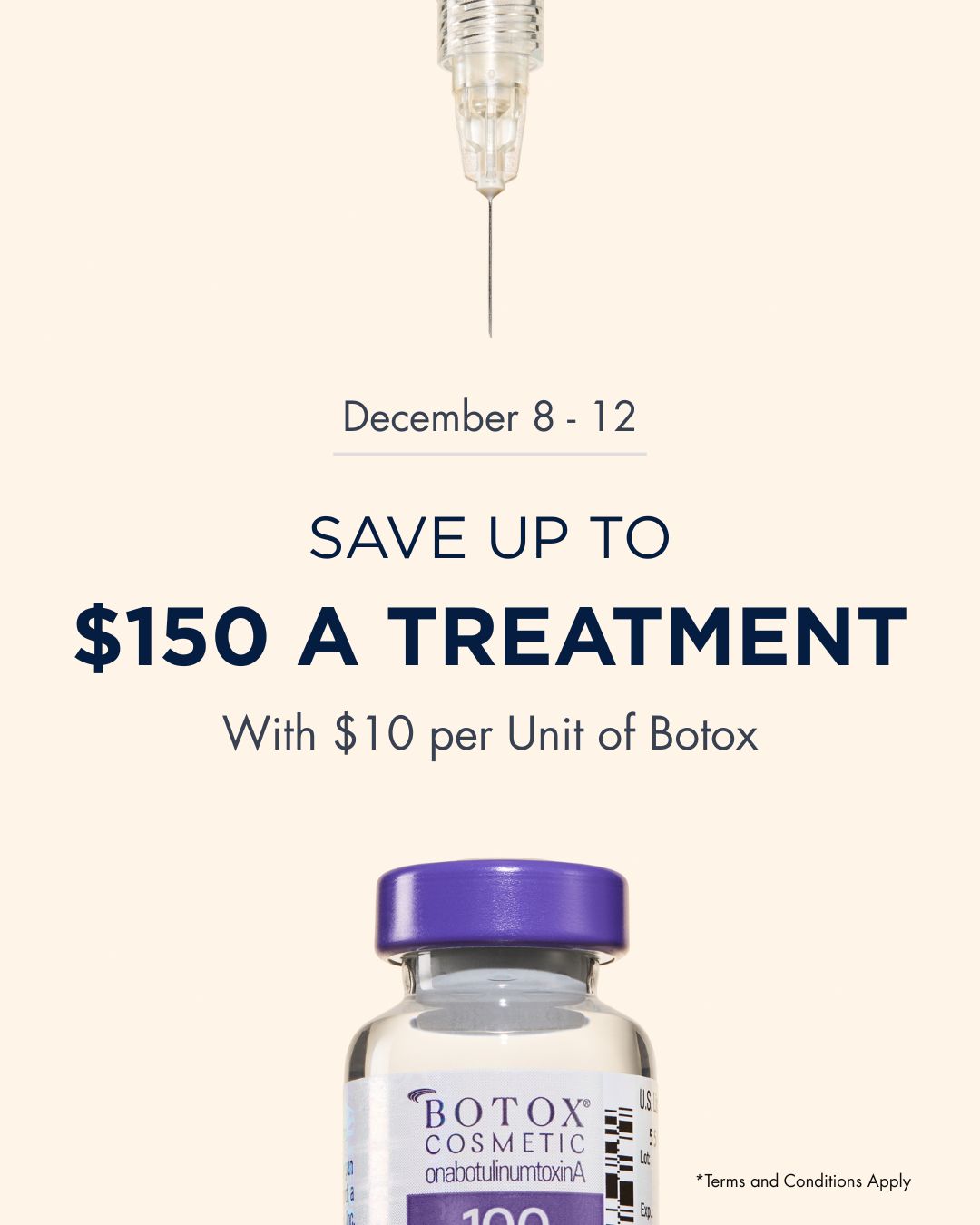 $10 per unit Botox special, December 8-12